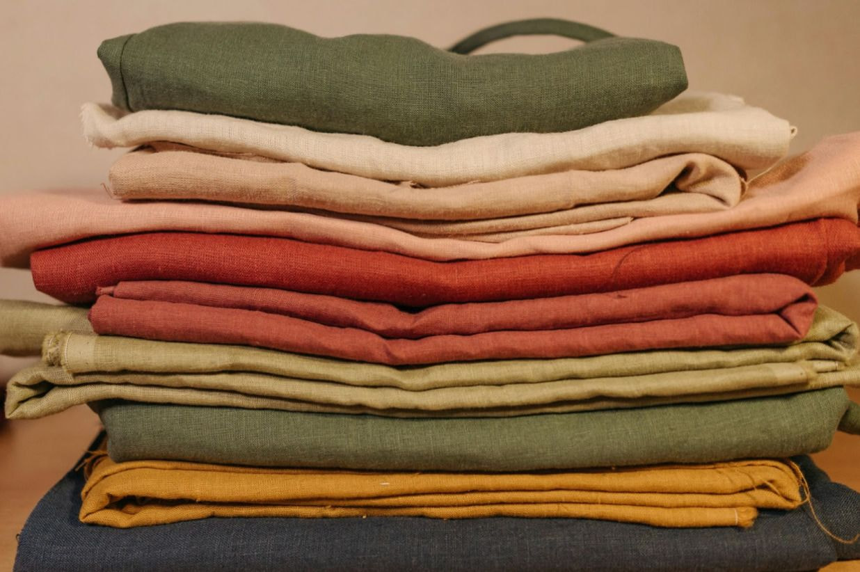 A pile of neatly folded clothes